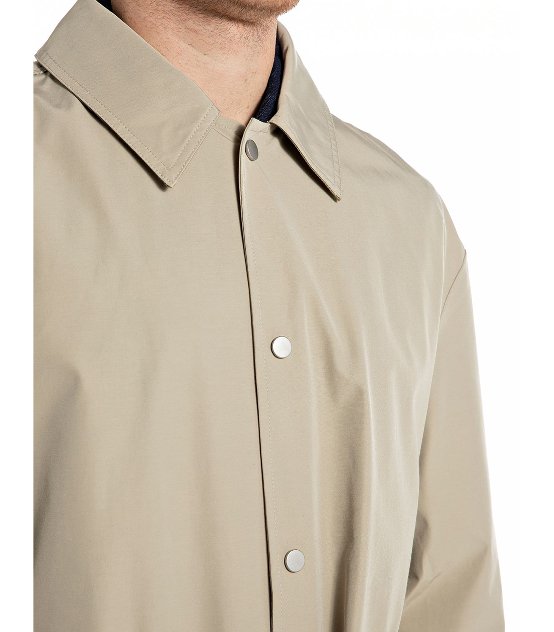 ロング丈 レギュラーフィットジャケット（撥水ラミネート加工ポリコットン） 詳細画像 ベージュ 3